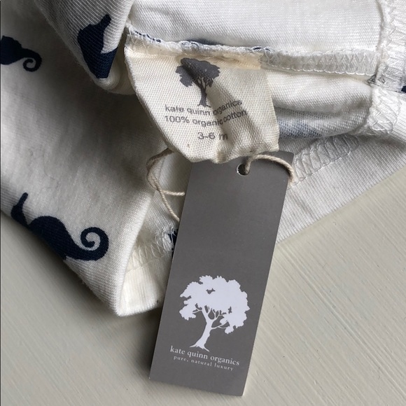 Kate Quinn | White & Navy Seahorse Beanie | 3-6M - Picture 4 of 5